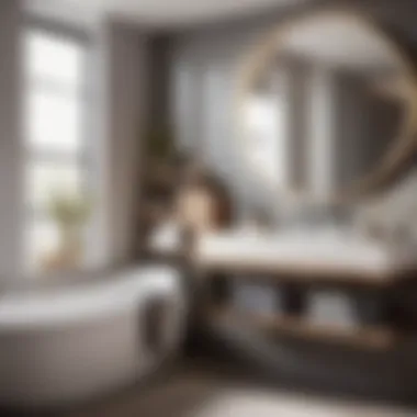Contemporary Bathroom Storage Idea Sleek and minimalistic wall shelf with integrated towel bar