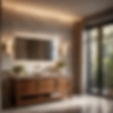 Creating a Luxurious Bathroom Atmosphere Luxurious ambiance created by 28-inch solid wood vanity in bathroom