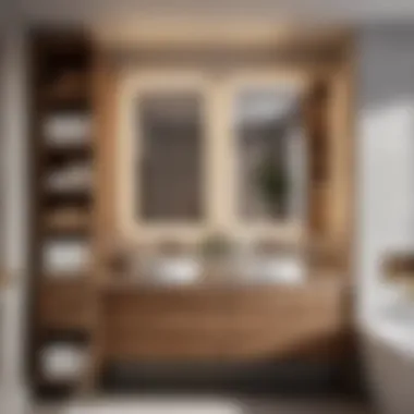 Efficient Storage Solutions for Bathroom Organized bathroom storage solutions with 28-inch solid wood vanity