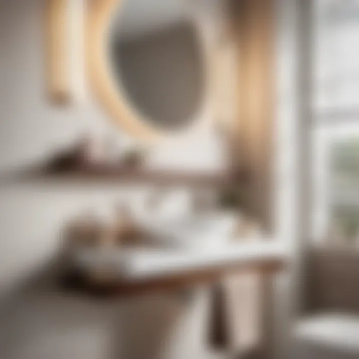 Compact Bathroom Storage Solution Space-saving floating shelf with chic towel bar for small bathrooms