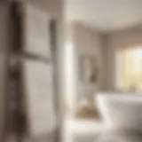 Elegant towel ladder in modern bathroom
