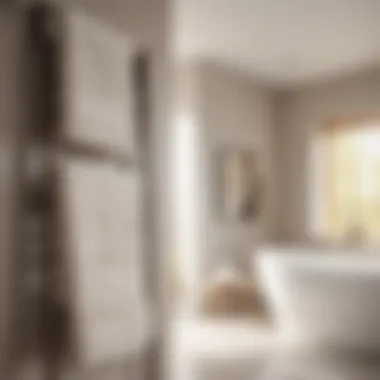 Elegant Towel Ladder Elegant towel ladder in modern bathroom