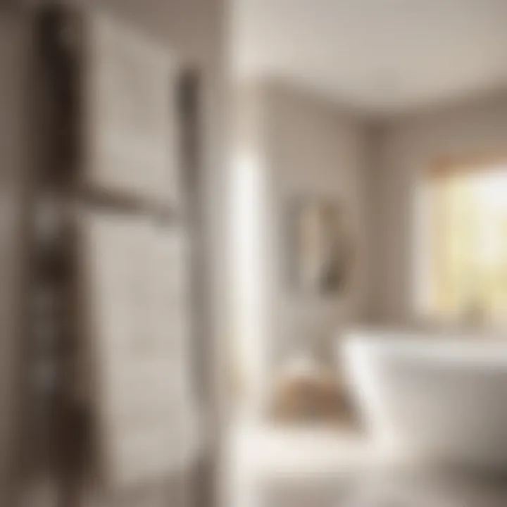 Elegant Towel Ladder Elegant towel ladder in modern bathroom