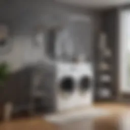 Compact laundry drying rack in modern apartment setting