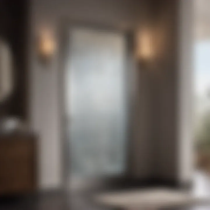 Elegantly Frosted Glass Door Glass door with intricate frosted design