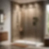Sleek glass shower door in modern bathroom