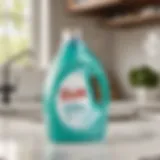 Sustainable Laundry Detergent Choice Eco-friendly laundry detergent bottle on marble countertop