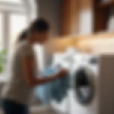 Efficient Laundry Organization Person folding freshly laundered clothes neatly