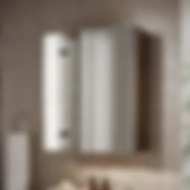 Compact storage cabinet with mirrored doors for small bathrooms