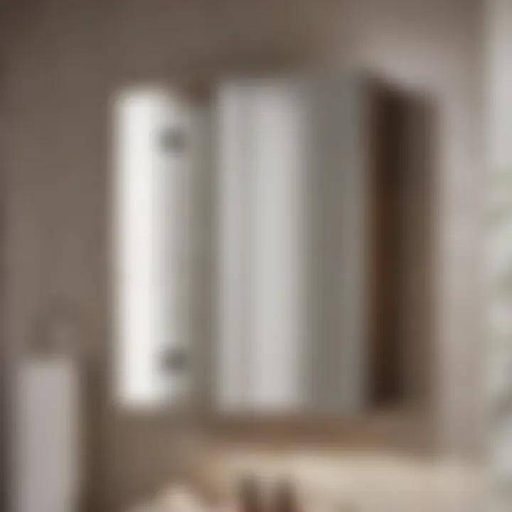 Compact storage cabinet with mirrored doors for small bathrooms