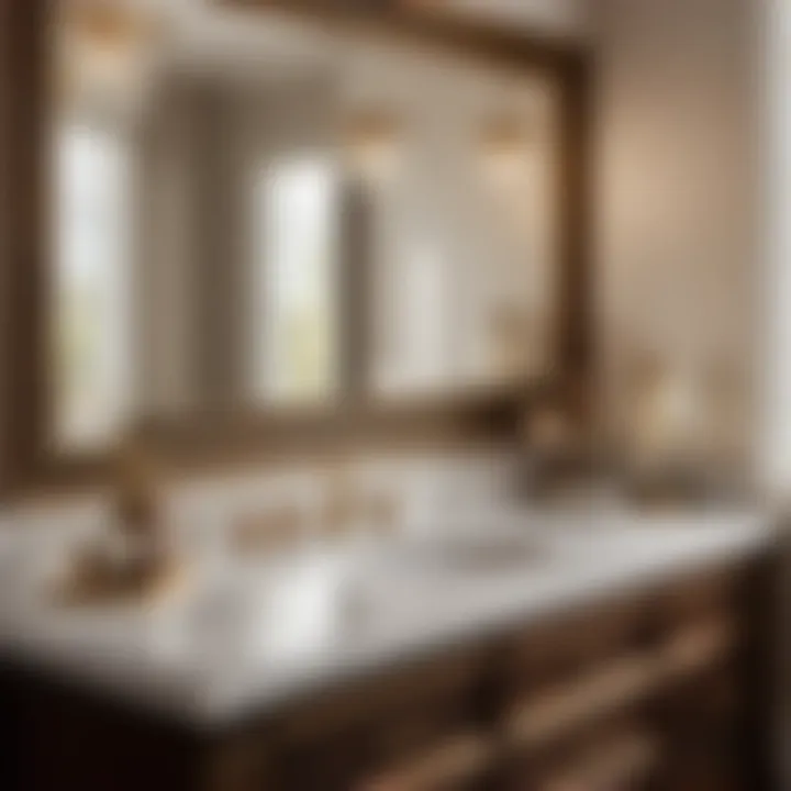 Luxurious 18-inch width bathroom vanity with marble countertop