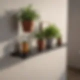 Innovative bathroom wall shelf with plant decor