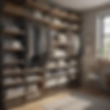 Efficient Shelf Organization Closet with organized shelves and neatly folded clothes