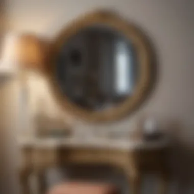 Chic corner vanity table with a decorative mirror