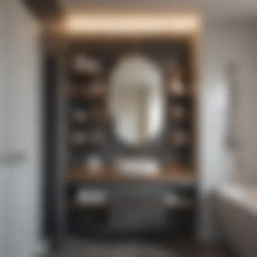 Compact yet stylish small bathroom design showcasing innovative storage solutions.