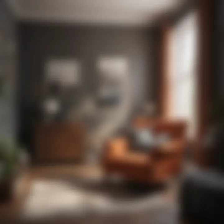 Cozy reading nook with a corner armchair