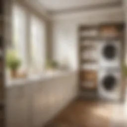 Elegant laundry room with pull-out drying rack