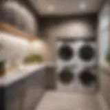 Sleek and Functional Laundry Room Setup Minimalist Laundry Room Design with Over-Washer Shelf