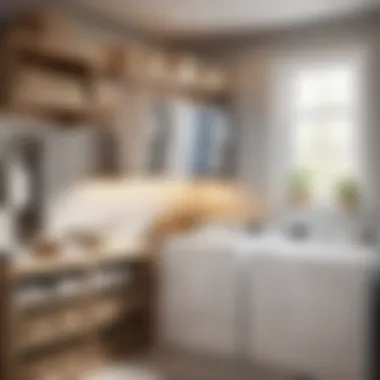 Efficient Storage Solution Organized laundry room with hanging shelf storage