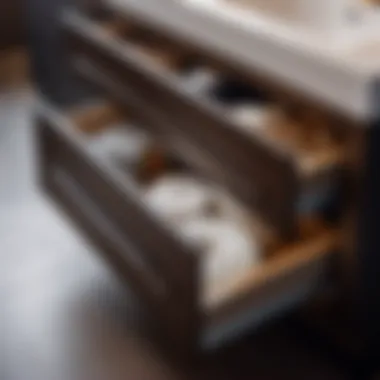 Functionality in Maximizing Bathroom Space Functional pull-out drawer for maximizing bathroom space