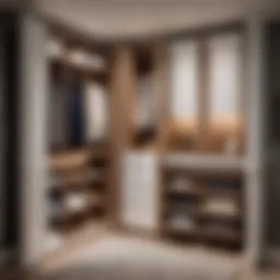 Elegant laundry hamper in modern closet
