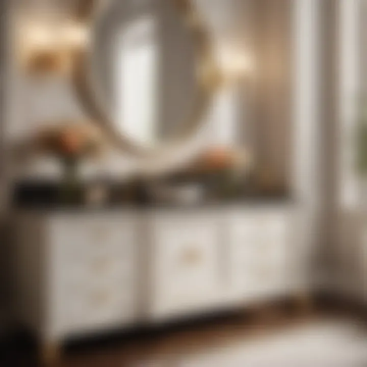 Elegant bathroom chest with marble countertop
