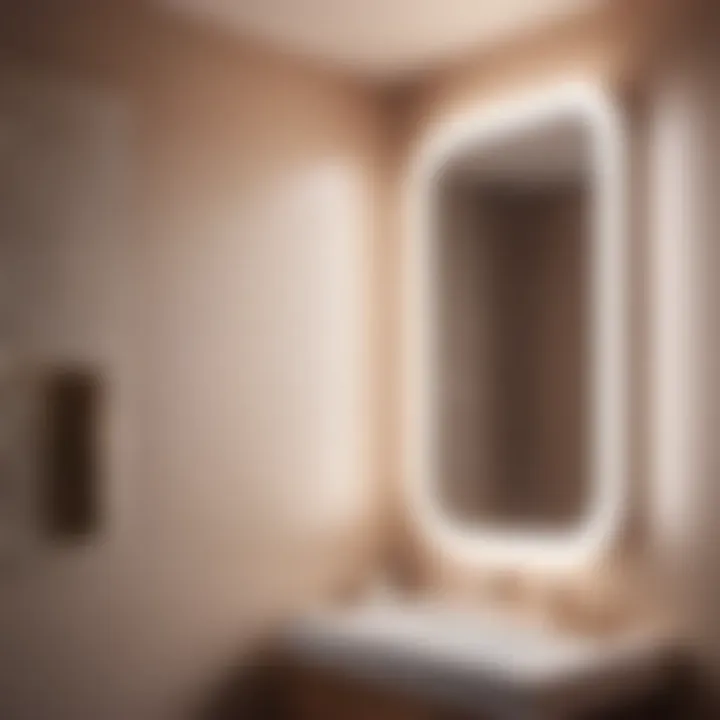 Illusionary Mirror Layout Small bathroom layout with sleek design and mirror illusion