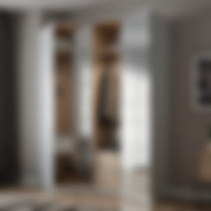 Sleek corner wardrobe with mirrored doors