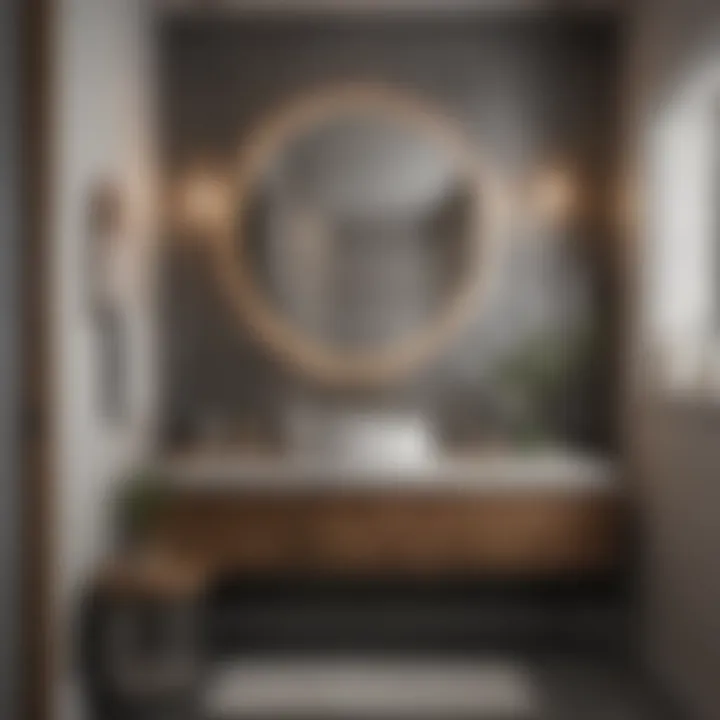 Sophisticated material choices enhancing the aesthetic appeal of a small bathroom.