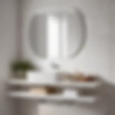 Space-Optimizing Recessed Shallow Shelf in White Bathroom