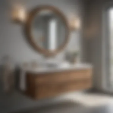 Close-up of high-quality craftsmanship in a 32-inch floating vanity