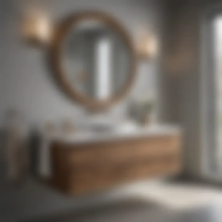 Close-up of high-quality craftsmanship in a 32-inch floating vanity