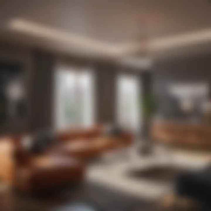 Stylish Layout with Large Furniture Stylish layout showcasing large furniture in compact space