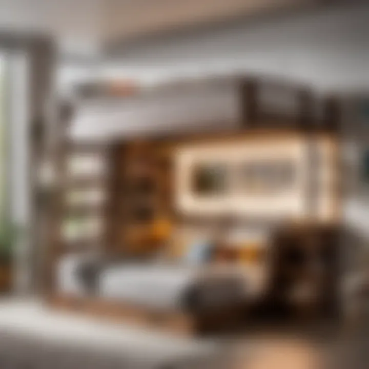 Space-saving loft bed with built-in storage