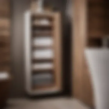 Space-saving towel cabinet with hidden compartments