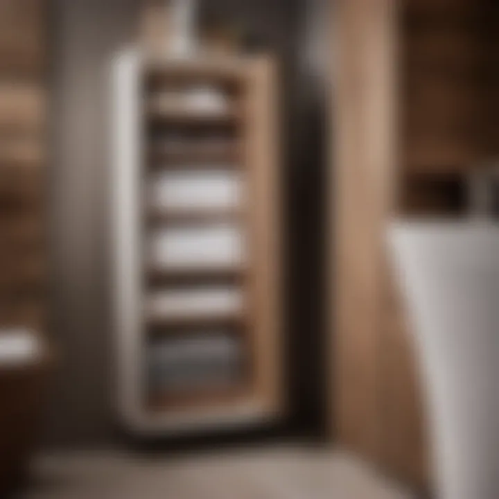 Space-saving towel cabinet with hidden compartments