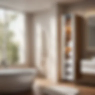 Enhanced Visibility with Integrated Lighting Towel Cabinet Minimalist towel cabinet with integrated lighting