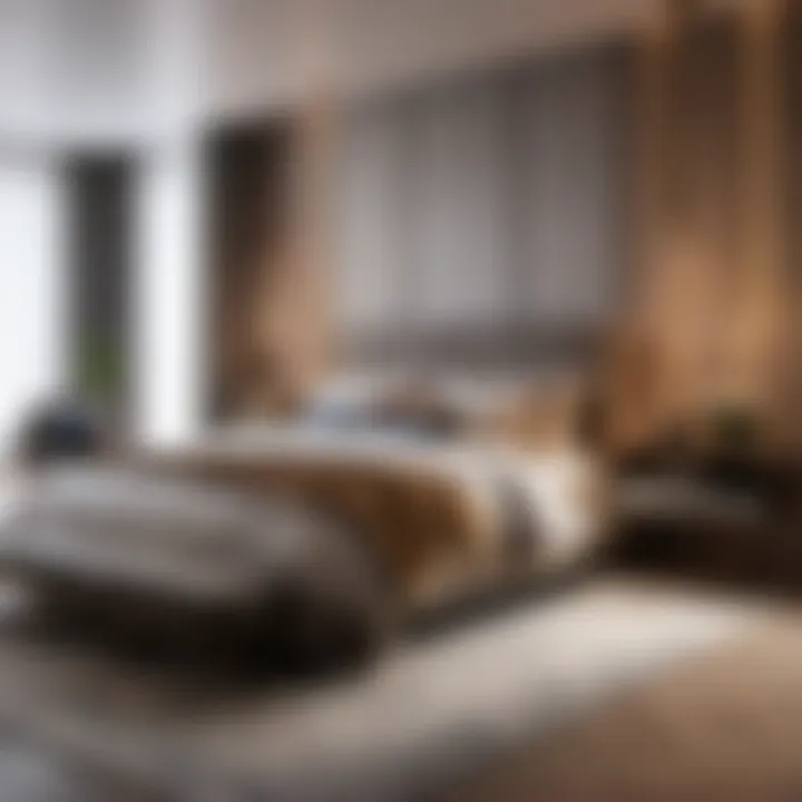 Sophisticated Bedroom with Measurement Tools Elegant bedroom with carpet measurement tools