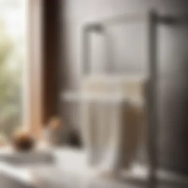 Sleek Metal Countertop Towel Holder Design Minimalist Metal Countertop Bath Towel Holder