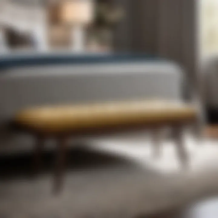 Sleek Tapered Leg Design Mid Century Bedroom Bench Tapered Legs