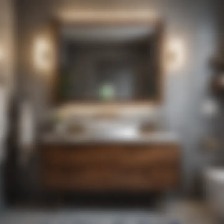 Chic bathroom featuring a 42-inch mid-century modern vanity
