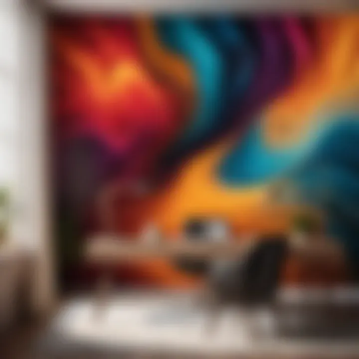 Abstract Sophistication: Elevate Your Office Space Minimalist abstract peel and stick wallpaper