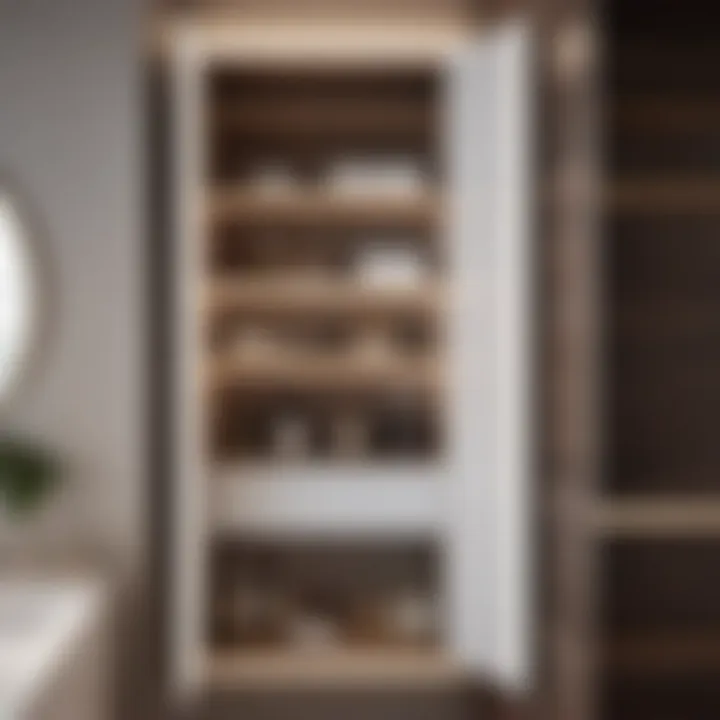 Sleek Design with Concealed Storage Shelves Minimalist Bathroom Cabinet with Hidden Shelving
