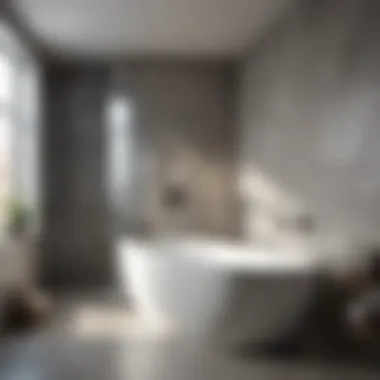 Minimalist bathroom showcasing a seamless bathtub and shower combination