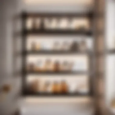 Chic Shelf Arrangement Minimalist bathroom shelves with lotion display