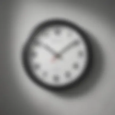 Minimalist black and white bathroom wall clock