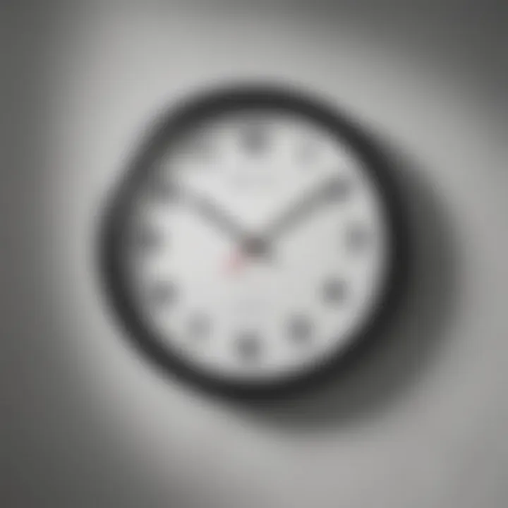 Minimalist black and white bathroom wall clock