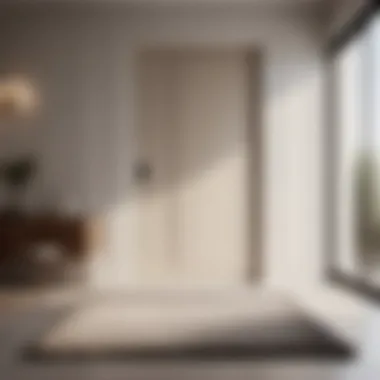 Minimalist Bedroom Door Rug in Solid Neutral Color