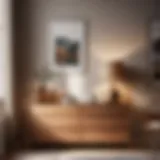Elegance in Simplicity: Natural Wood Finish Sleek Minimalist Bedroom Dresser with Natural Wood Finish