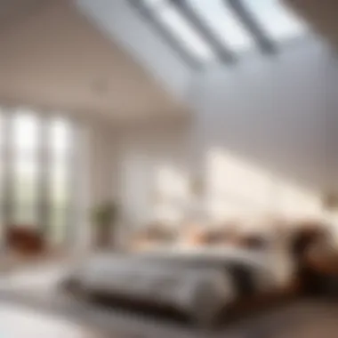 Sleek and Minimalist Bedroom Minimalist bedroom design with natural light from skylight